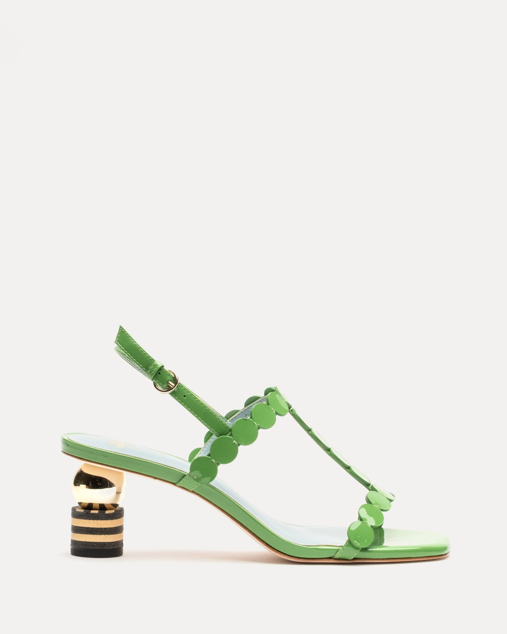 Kiki Mini Dot Heel - Green Heels Frances Valentine