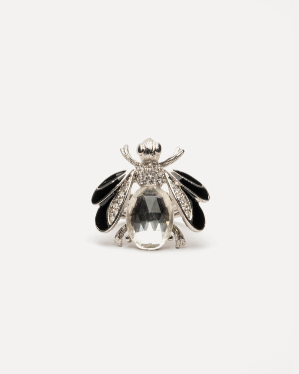 Bee Ring Black Silver - Frances Valentine