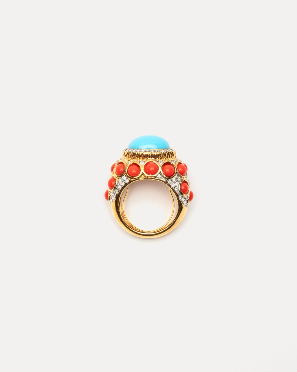 Turquoise Cabochon Ring - Coral - Frances Valentine