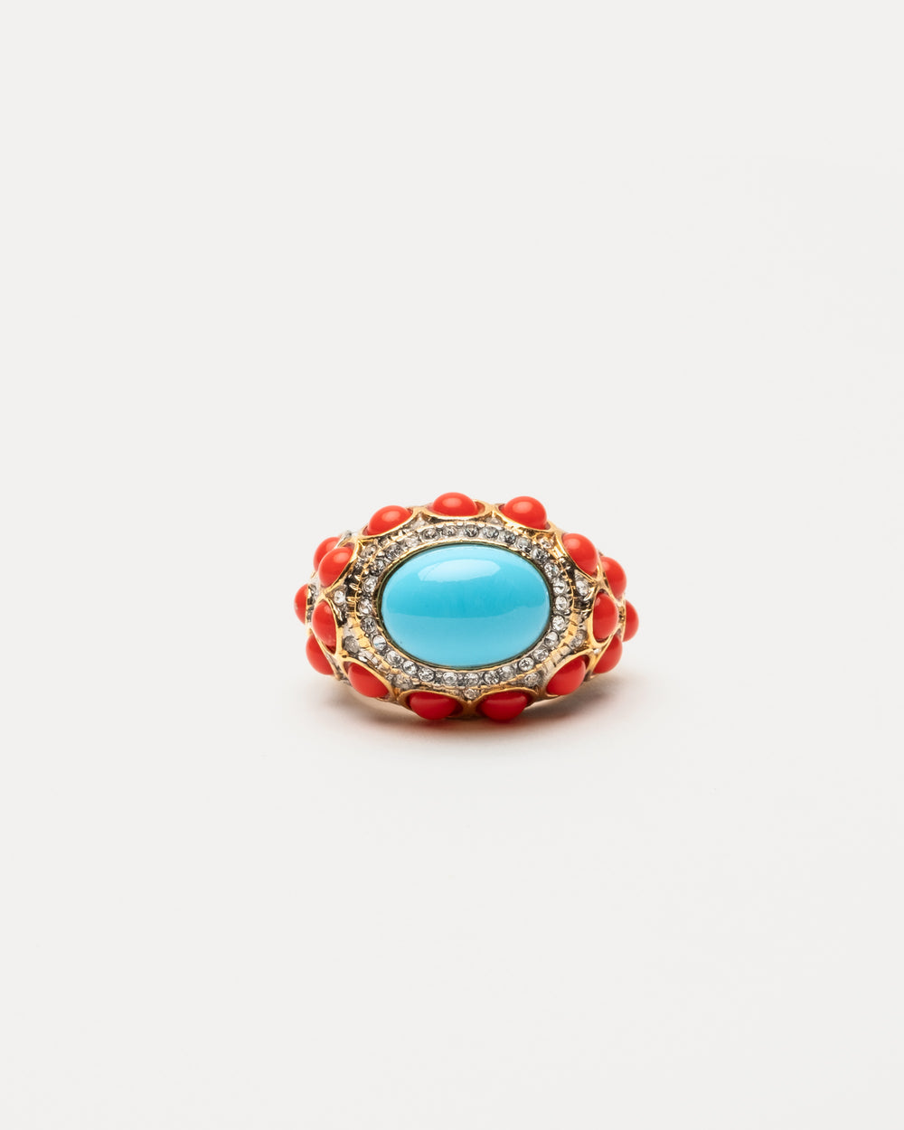 Turquoise Cabochon Ring - Coral - Frances Valentine