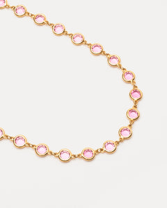 Crystal Slip-On Necklace Pink Gold - Frances Valentine