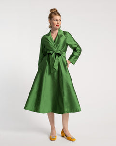Lucille Wrap Dress Emerald - Frances Valentine