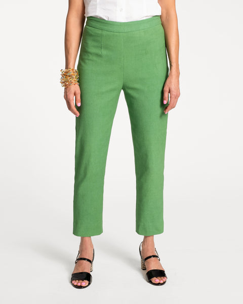 Lucy Pant Stretch Cotton Green – Frances Valentine