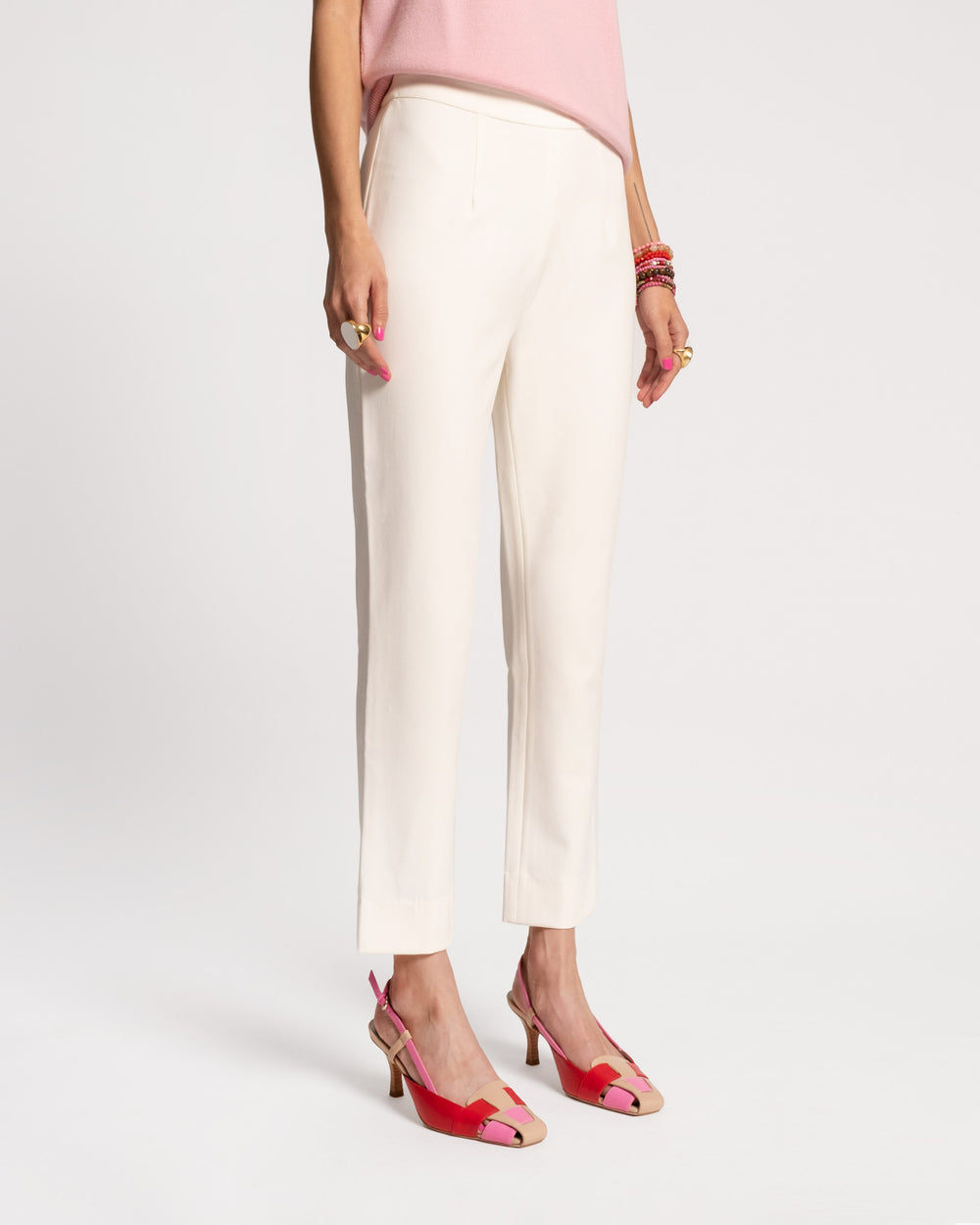 Lucy Japanese Stretch Cigarette Pant - Oyster - Frances Valentine