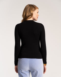 Marie Long Sleeve Sweater Merino Black - Frances Valentine
