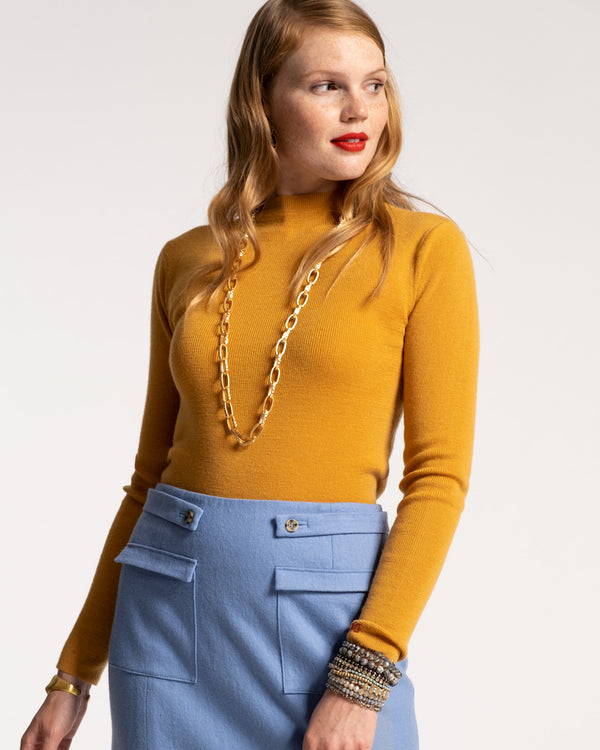 Marie Long Sleeve Sweater Mustard - Frances Valentine