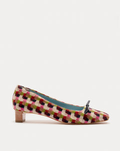 Mary Mini Block Heel Basketweave Plaid - Frances Valentine