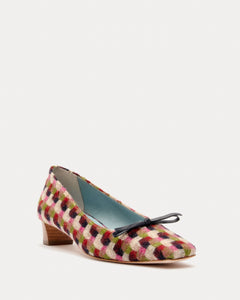 Mary Mini Block Heel Basketweave Plaid - Frances Valentine