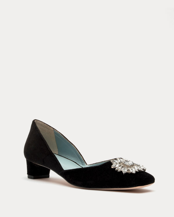 McCall Mini Block Heel - Velvet Black - Frances Valentine
