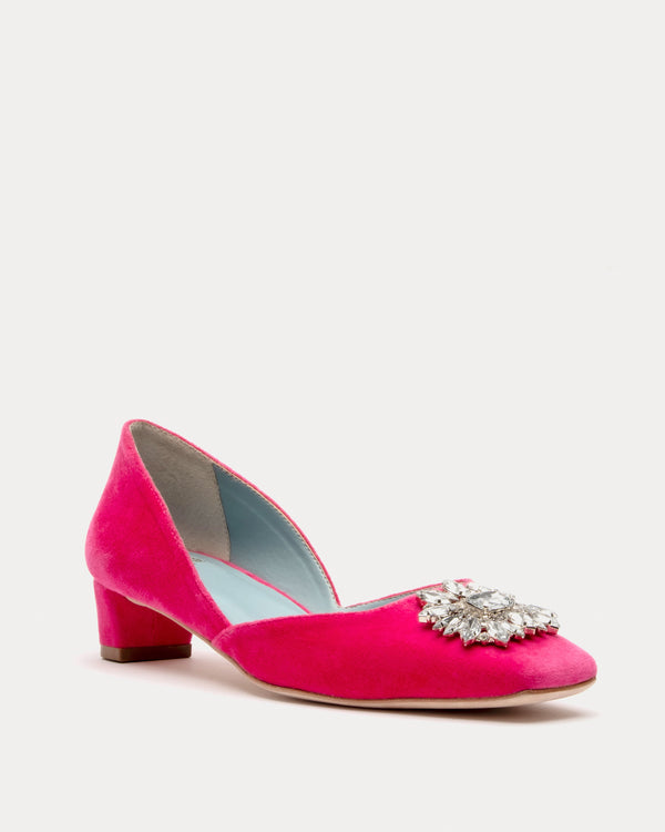 McCall Mini Block Heel - Velvet Pink - Frances Valentine