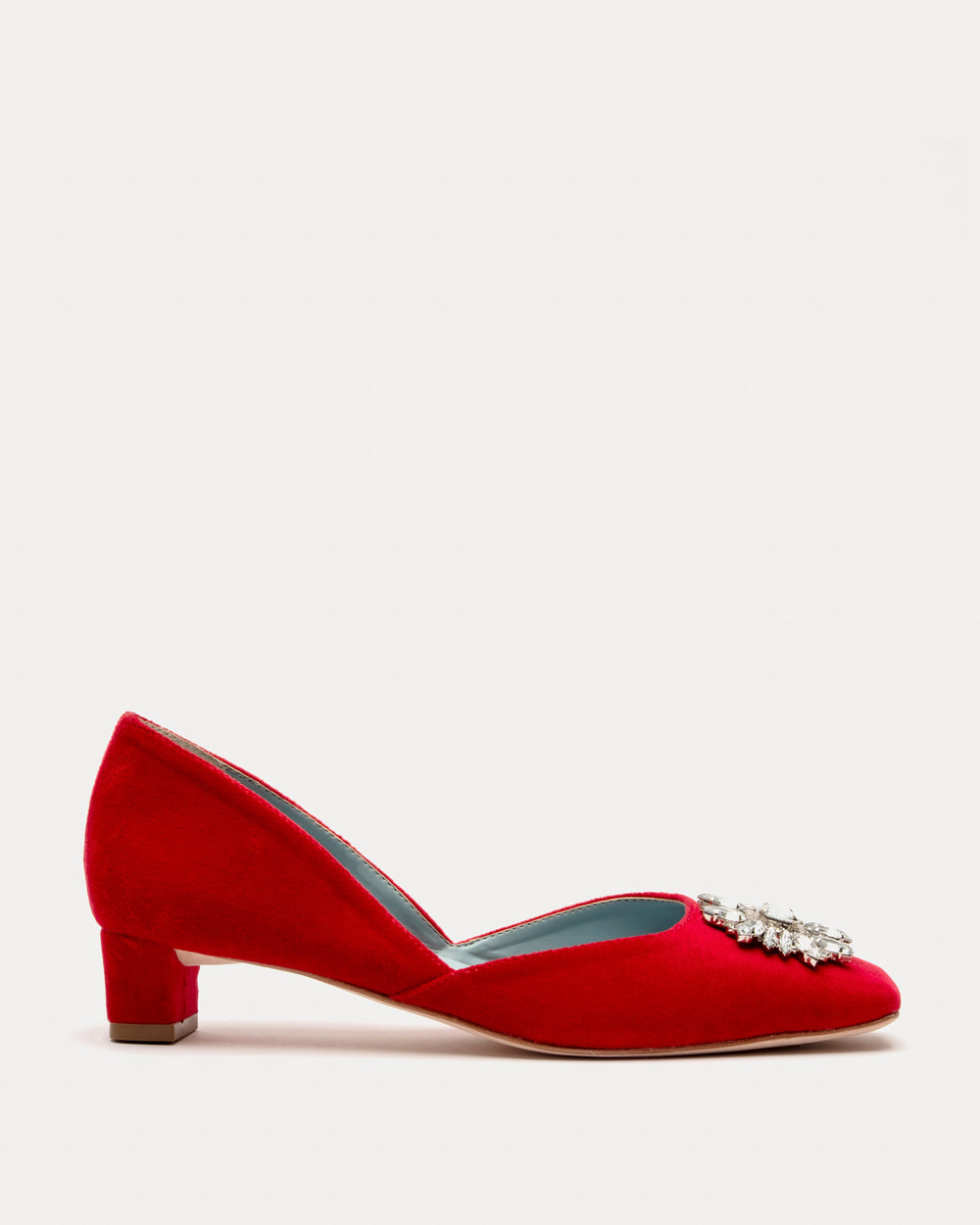 McCall Mini Block Heel - Velvet Red - Frances Valentine