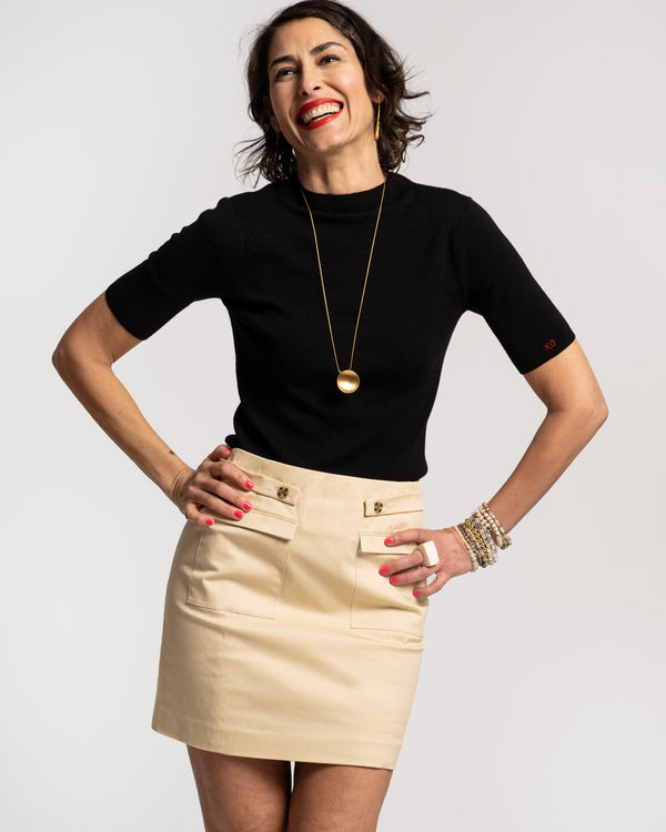 Penelope Mini Skirt - Khaki - Frances Valentine