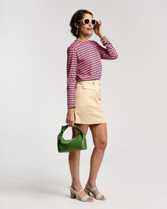 Penelope Mini Skirt Cotton Khaki - Frances Valentine