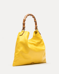 Muriel Tote Tumbled Leather Canary - Frances Valentine