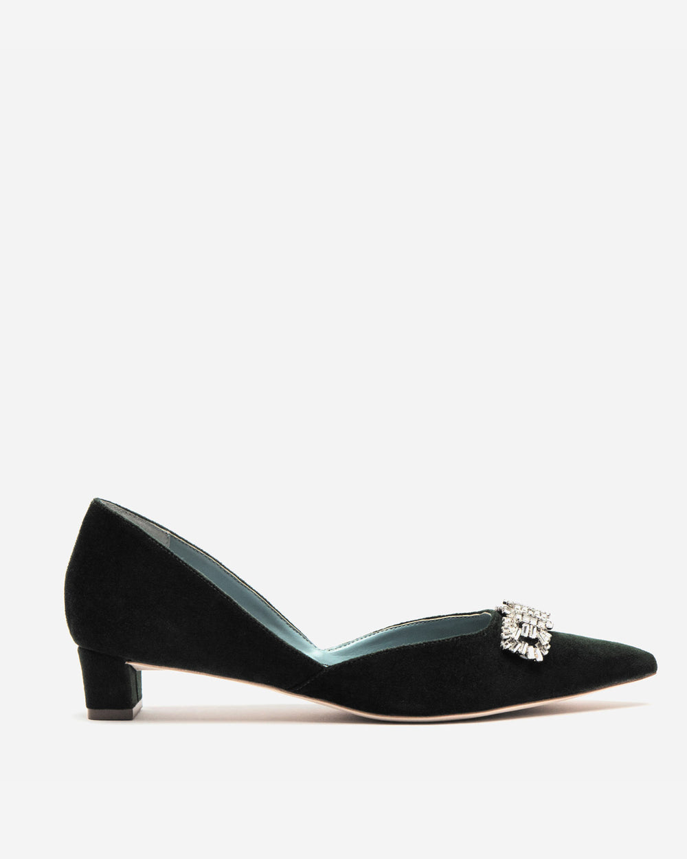 Paula Mini Block Heel - Velvet Black - Frances Valentine