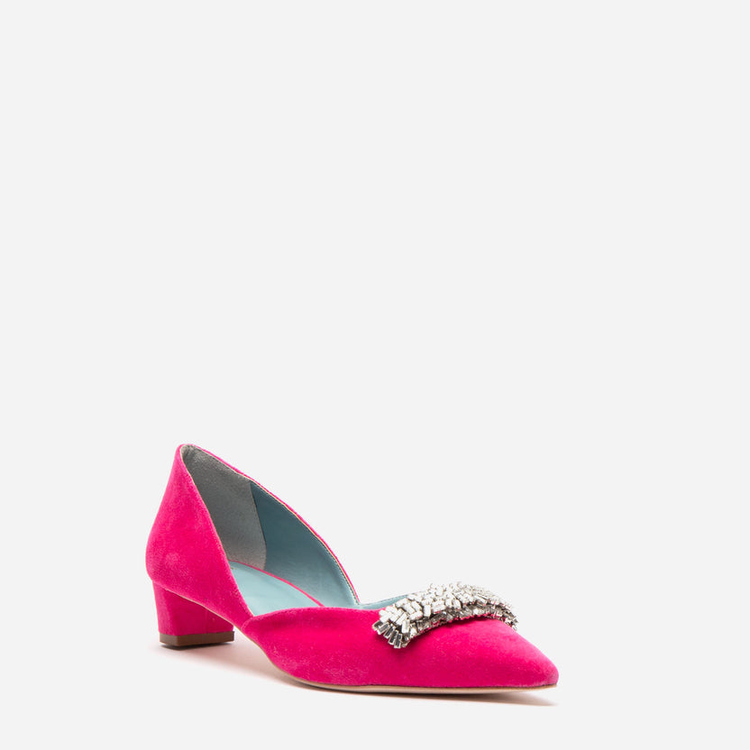 Paula Mini Block Heel - Velvet Pink – Frances Valentine