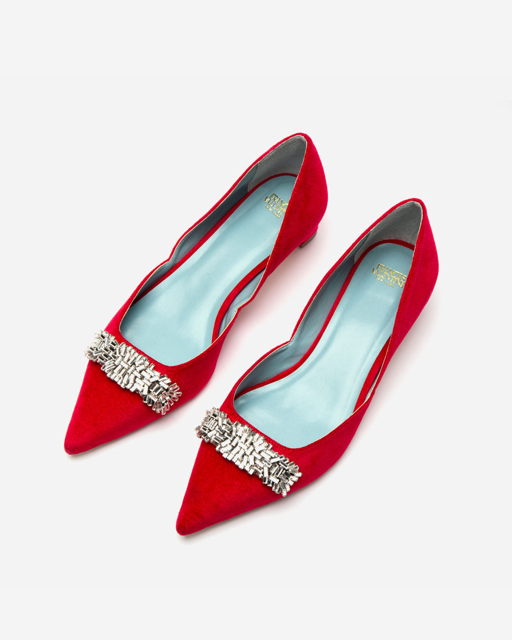 Paula Mini Block Heel - Velvet Red - Frances Valentine