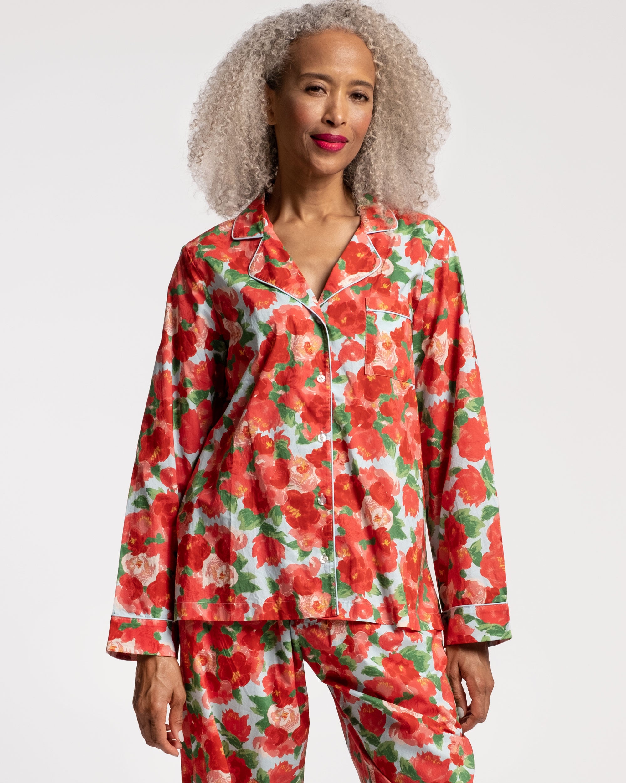 Teddy Pajama Top Peony