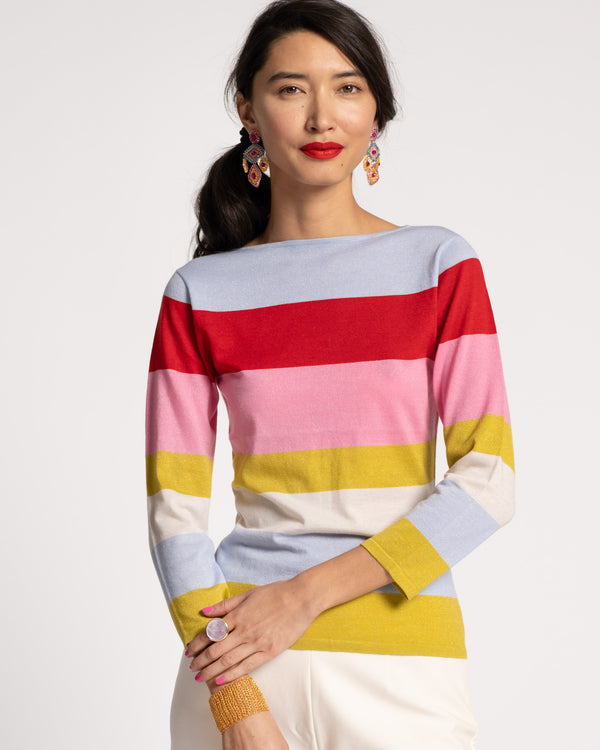 Saylor Stripe Top Knit Multi - Frances Valentine