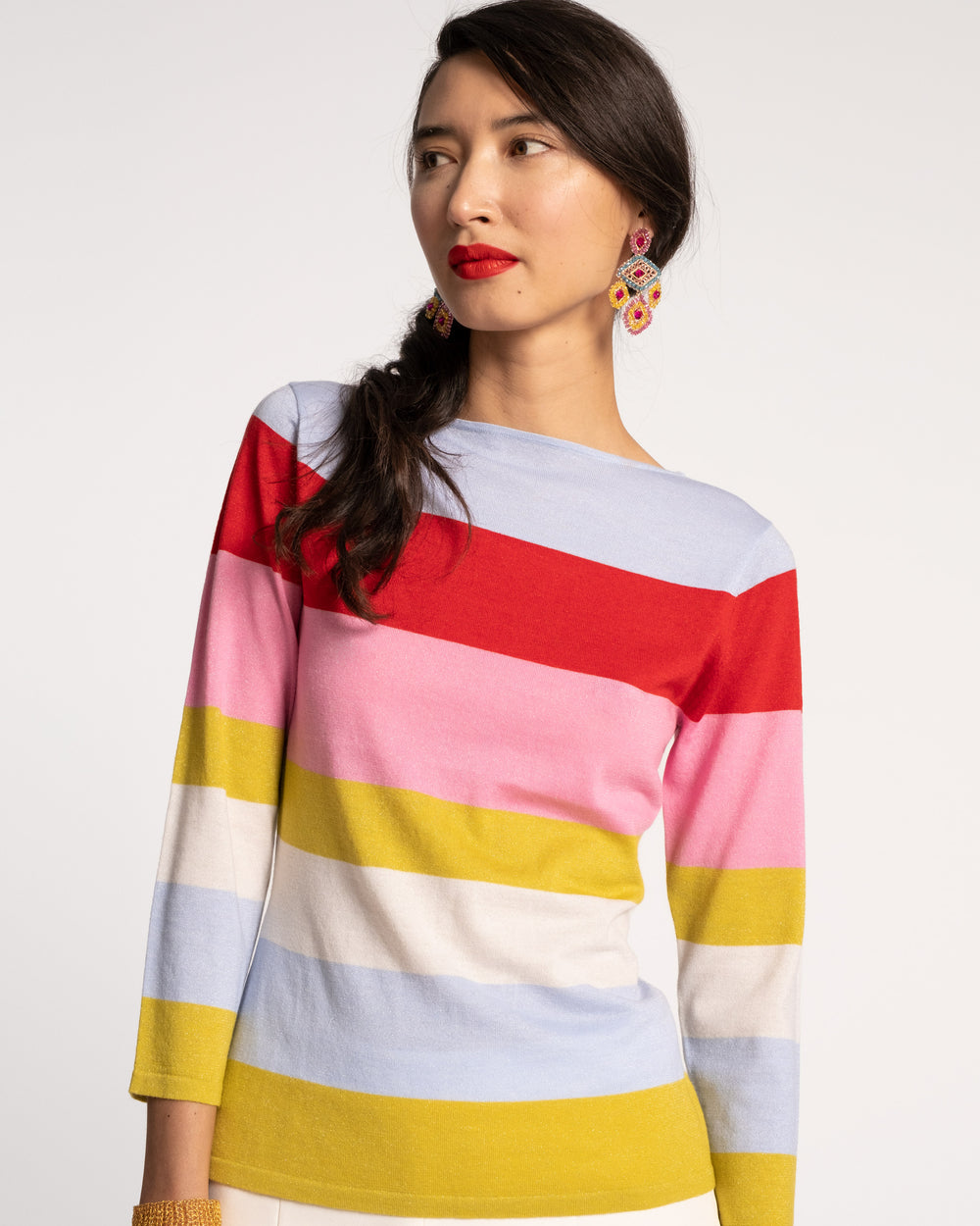 Saylor Stripe Top Knit Multi - Frances Valentine