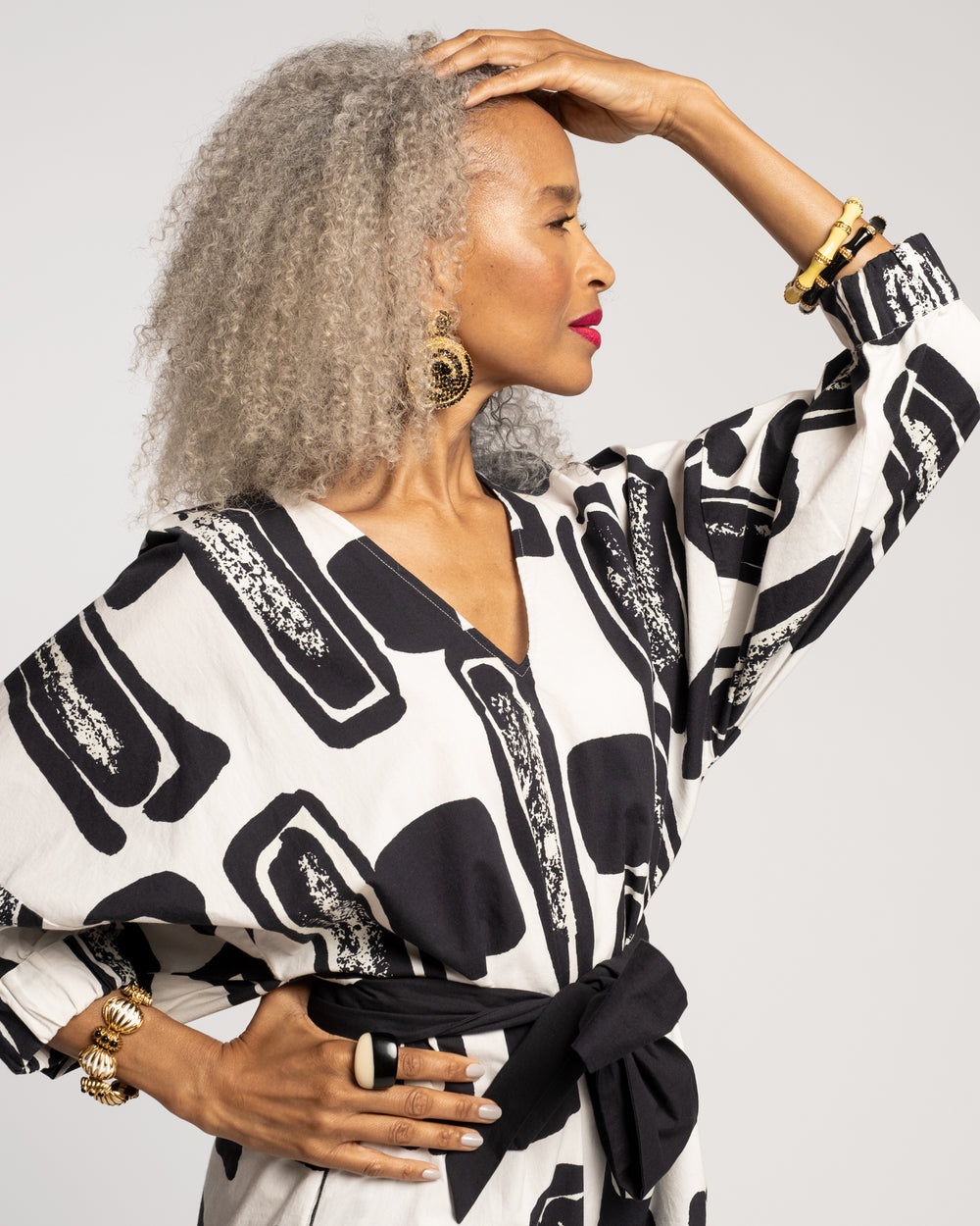 Rosa Caftan Flintstone Oyster Black Dresses Frances Valentine