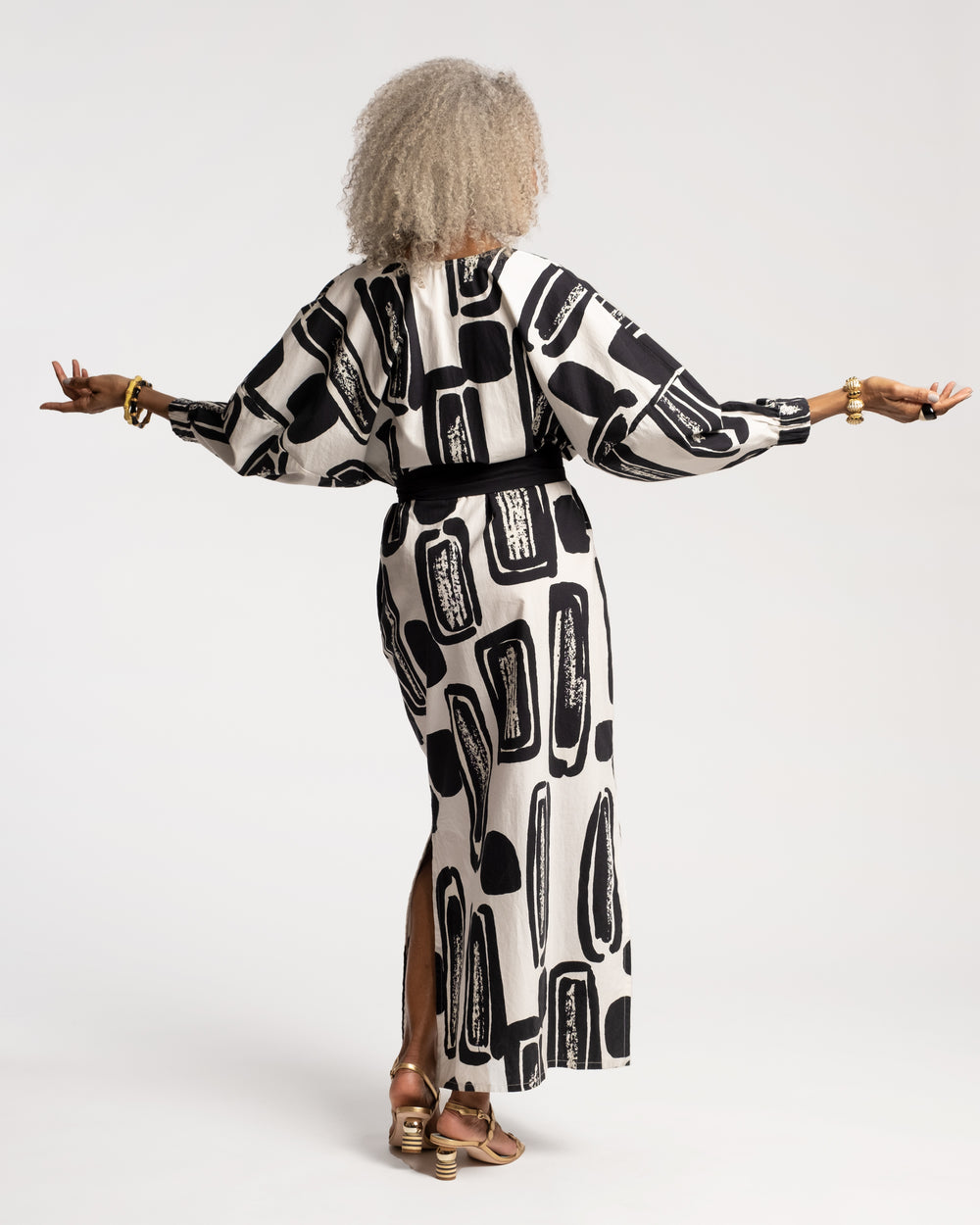 Rosa Caftan Flintstone Oyster Black Dresses Frances Valentine