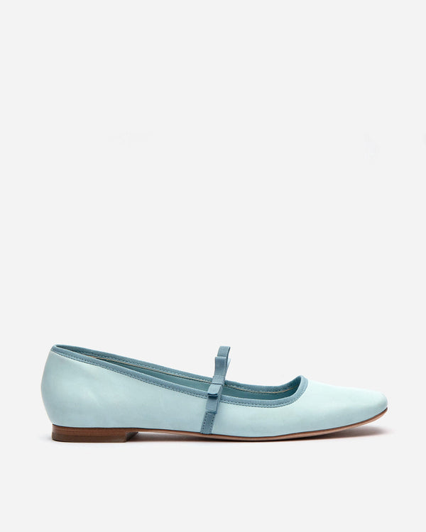 Jude Mary Jane Flat - Leather Light Blue - Frances Valentine