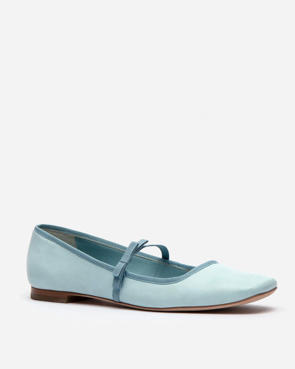 Jude Mary Jane Flat - Leather Light Blue - Frances Valentine