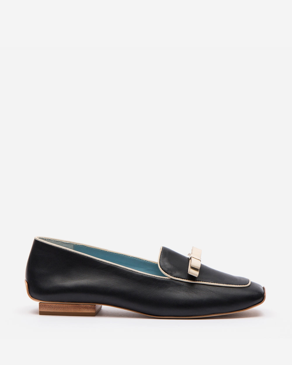 Suzanne Loafer - Leather Black Oyster - Frances Valentine