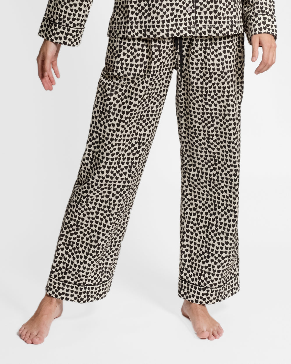 Teddy Pajama Pant Baby Hearts Black Oyster Pajamas Frances Valentine