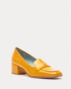 Twiggy Loafer Heel Soft Patent Mustard – Frances Valentine
