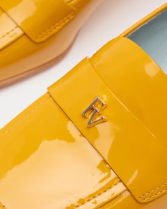 Twiggy Loafer Heel Soft Patent Mustard – Frances Valentine