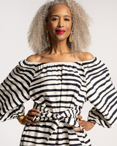Bliss Maxi Dress Painterly Stripe - Frances Valentine