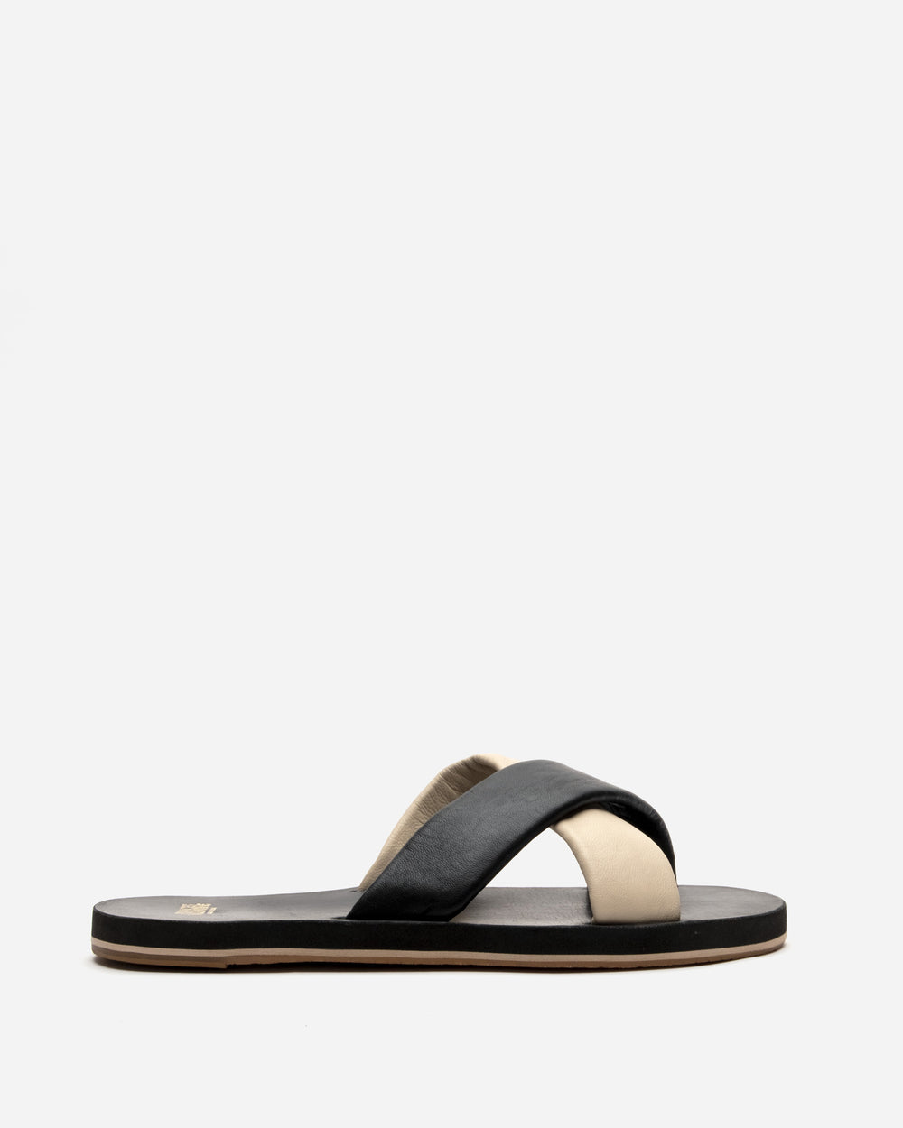 Criss Cross Cloud Slide - Black Oyster - Frances Valentine