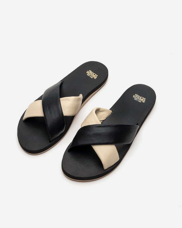 Criss Cross Cloud Slide - Black Oyster - Frances Valentine