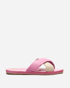 Criss Cross Cloud Slide Nappa Pink Oyster - Frances Valentine