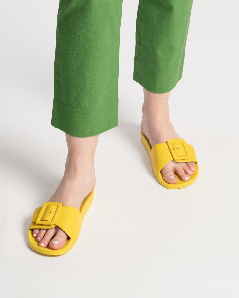 Daisy Slide - Vegan Leather Yellow - Frances Valentine