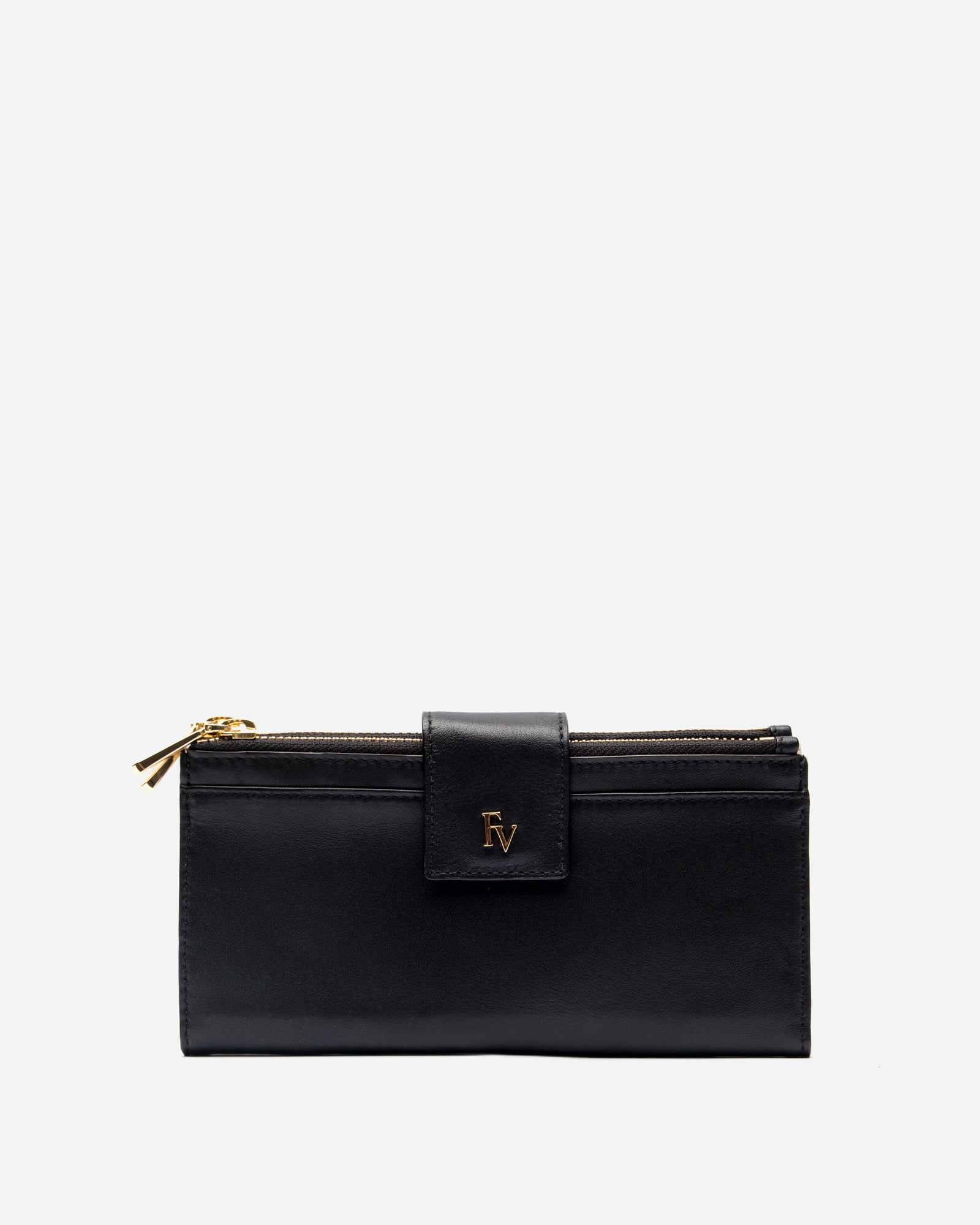 Double Slim Wallet Soft Nappa Black Oyster