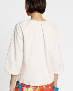 Emily Ruched Top White - Frances Valentine