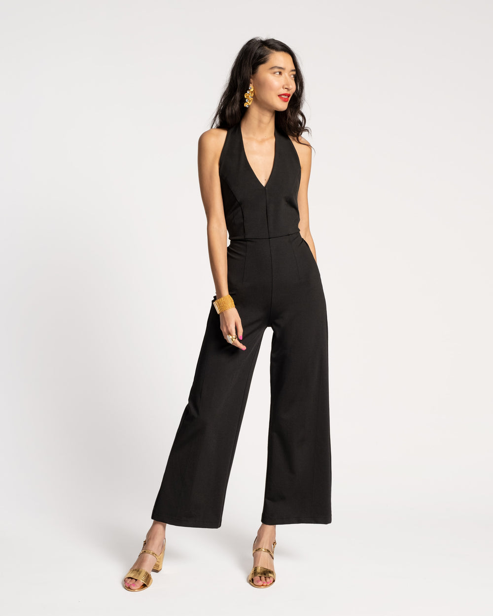 Babe Halter Jumpsuit - Black - Frances Valentine