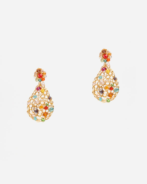 Crochet Teardrop Earring Multi - Frances Valentine