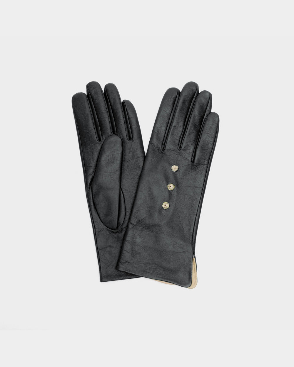 Luisa Asterisk Glove Leather Black Mittens Frances Valentine