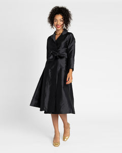 Lucille Wrap Dress Black - Frances Valentine