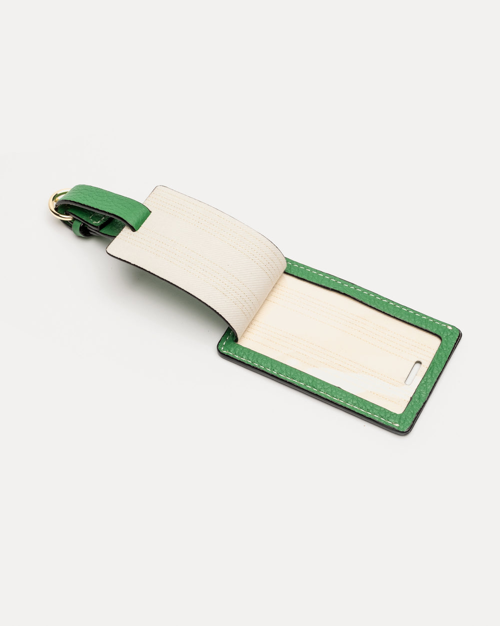 Luggage Tag Tumbled Leather Green Luggage Tag Frances Valentine