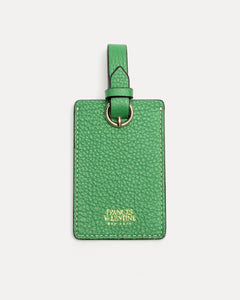 Luggage Tag Tumbled Leather Green - Frances Valentine
