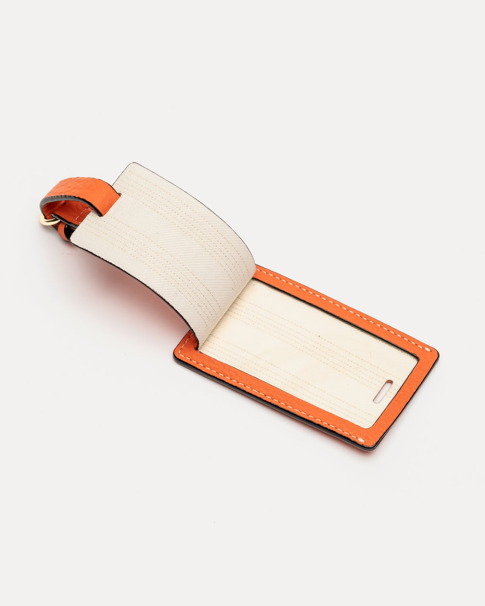 Luggage Tag Tumbled Leather Tangerine Luggage Tag Frances Valentine
