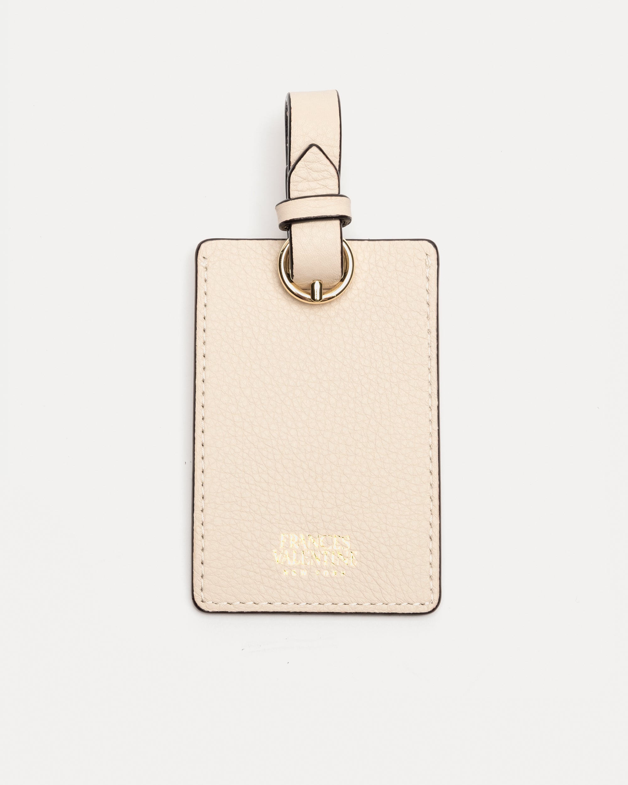 Luggage Tag Tumbled Leather Oyster