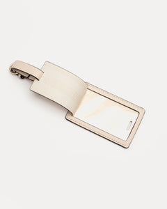 Luggage Tag Tumbled Leather Oyster - Frances Valentine