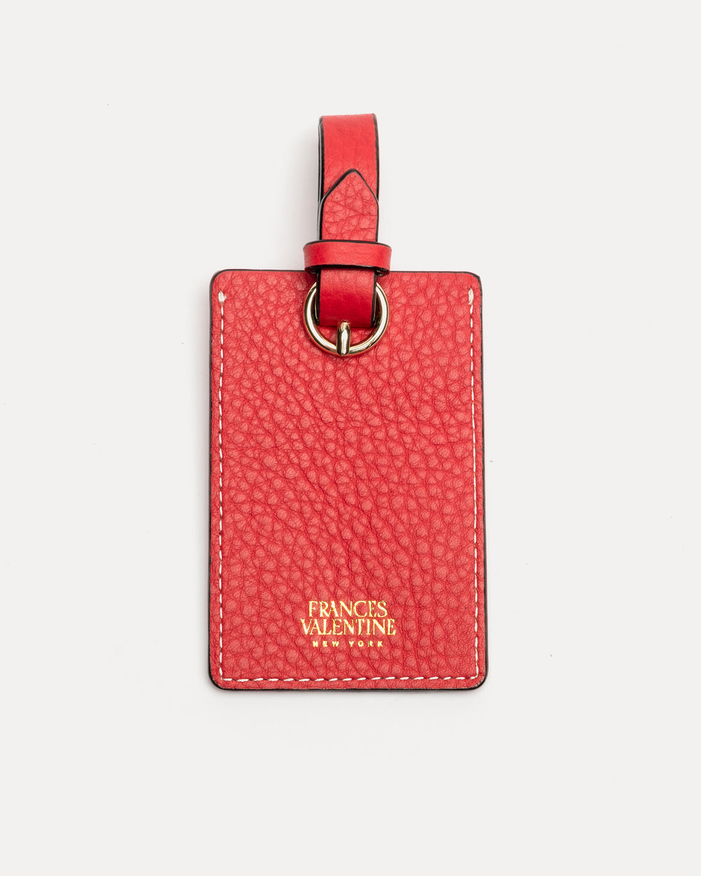 Luggage Tag Tumbled Leather Red Luggage Tag Frances Valentine