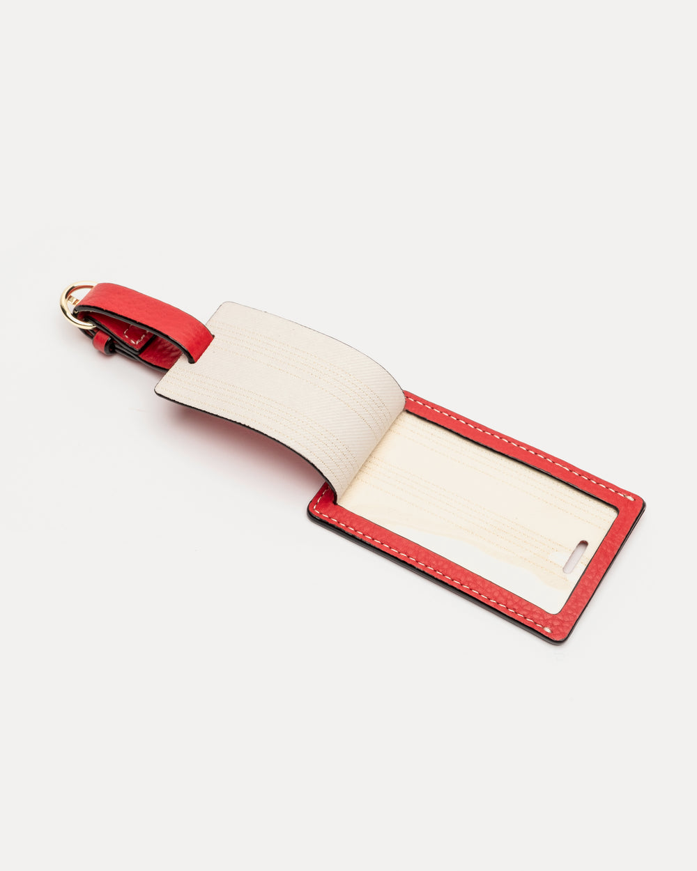 Luggage Tag Tumbled Leather Red Luggage Tag Frances Valentine